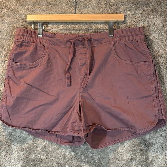 Eddie Bauer Pink Drawstring Waist Pull On Canvas Shorts 16 XL Plum Pink Purple - Picture 1 of 7